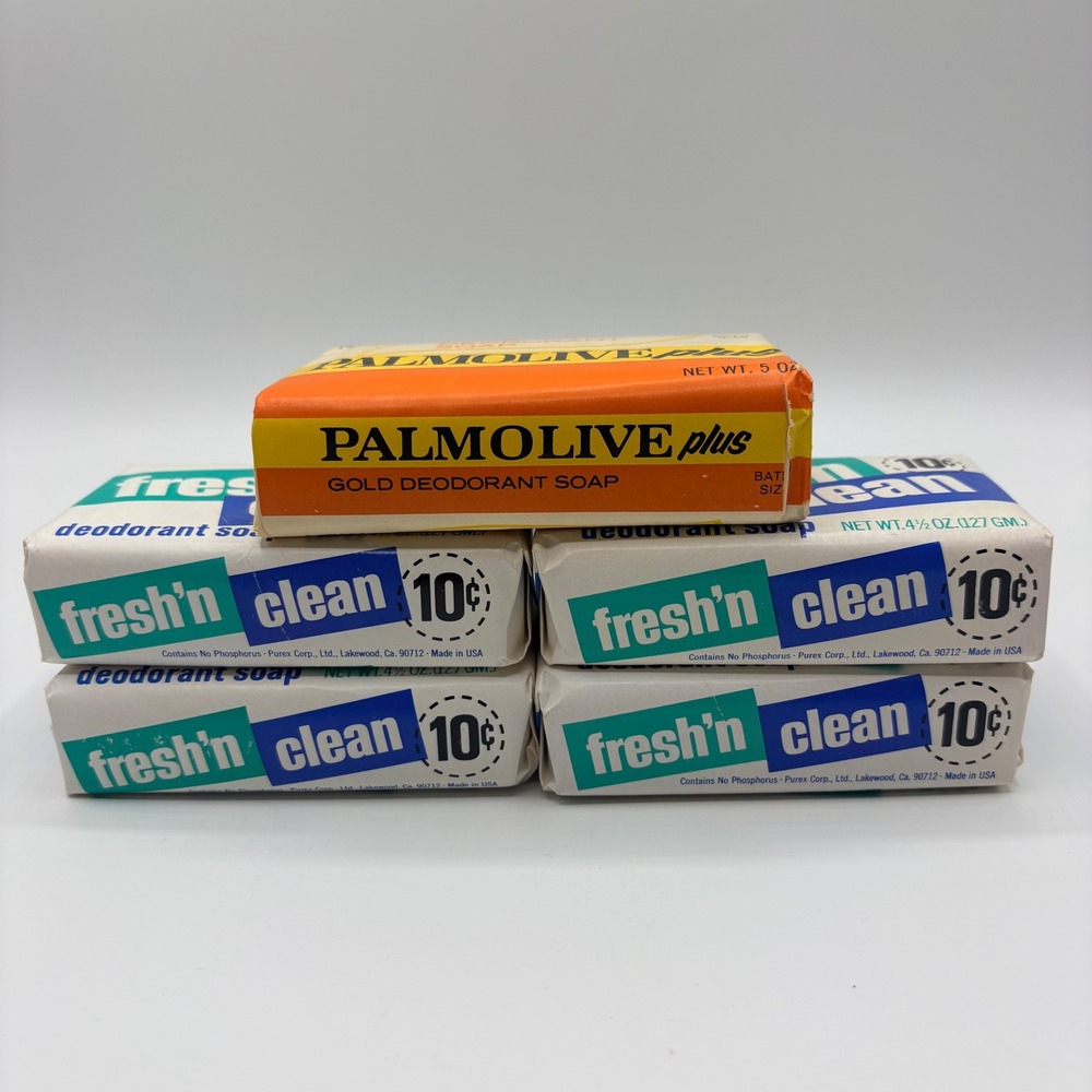 Palmolive & Fresh'n Clean Soap Lot Deodorant Bar Vintage NEW 5 Count NOS New